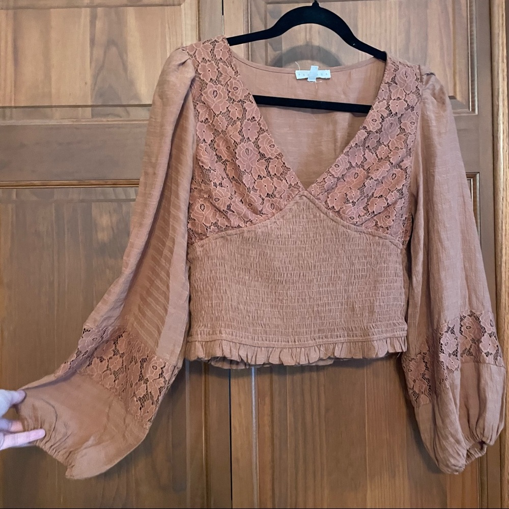 V Neck Lace Blouse